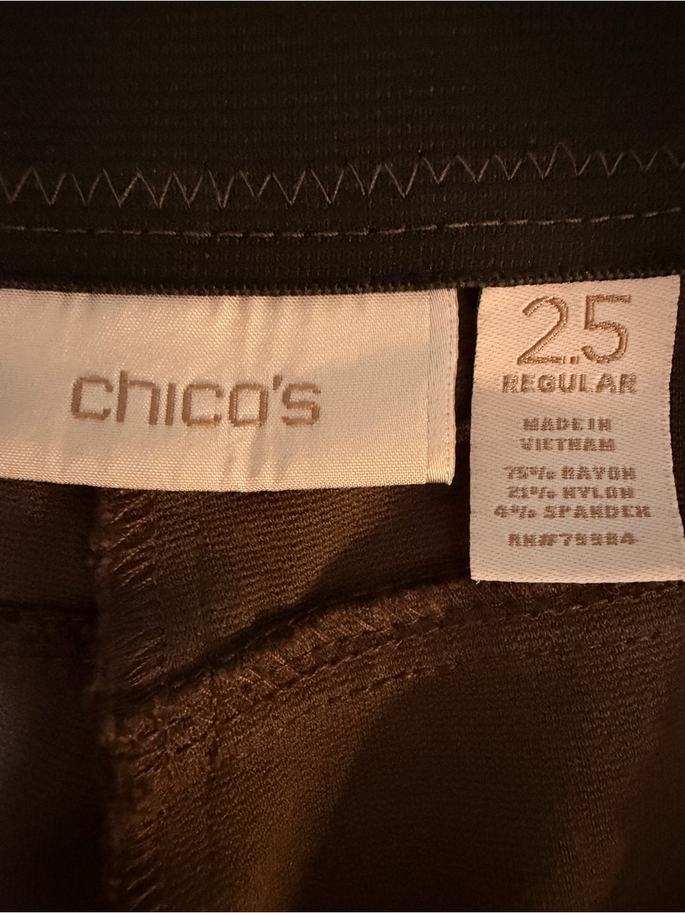 Chico's Brown Stretch Button Up Pants Sz 2.5 - Picture 9 of 13